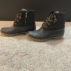 Black Sperry Duck Boots, Size 6 Womens